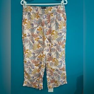 Resortwear Muted Tropical Nicole Miller Multicolor Linen Pants